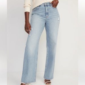 Extra High-Waisted Ripped Wide-Leg Jeans for Women